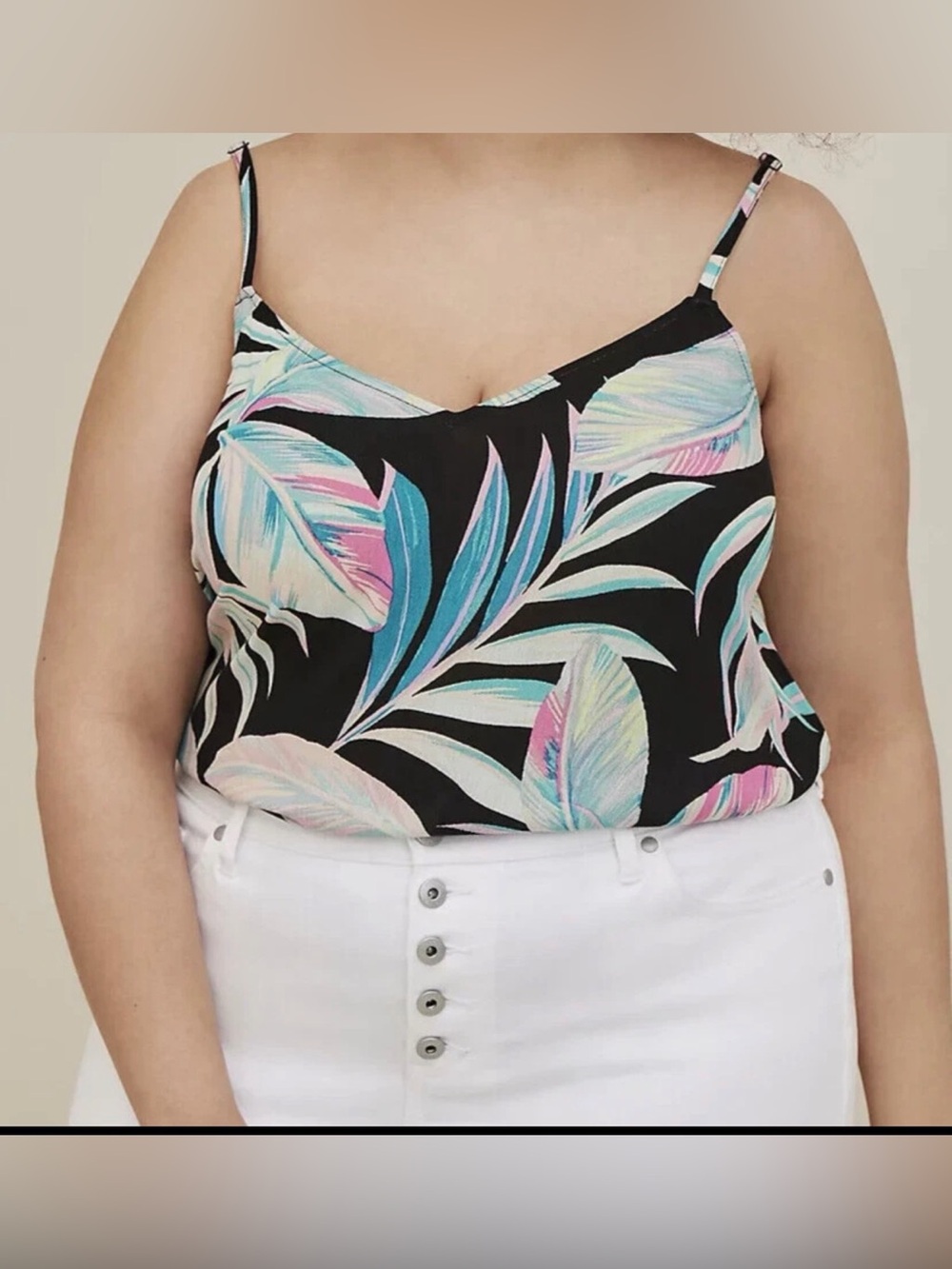 Torrid 4X Sophie Crinkle Gauze Swing Cami
Black Multi Colored Tropical